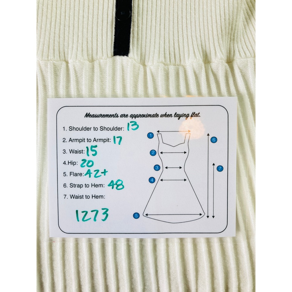 Rihoas White Black Contrasting Sweater Midi Dress Tennis Preppy Babydoll Size M - Picture 16 of 16